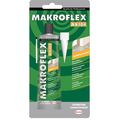 Герметик силикон нейтральный Makroflex AX104 прозрачный 85 мл Герметик силикон нейтральный Makroflex AX104 прозрачный 85 мл