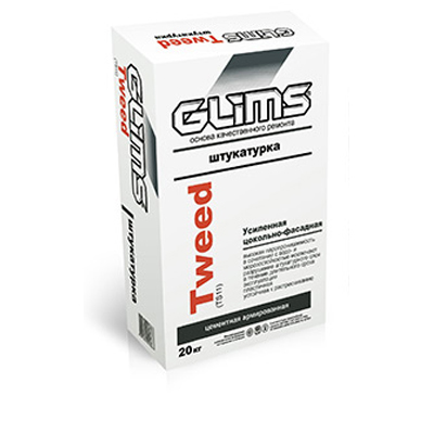 Штукатурка цементная Glims (Глимс) Tweed цокольно-фасадная 20 кг