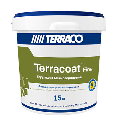 Штукатурка акриловая Terraco (Террако) Terracoat Терракоат Мелкозернистый фасадная 15 кг