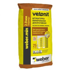 Штукатурка минеральная Weber-Vetonit min Короед 2 мм серый 25 кг