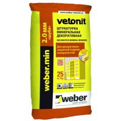 Штукатурка минеральная Weber-Vetonit (Ветонит) min Шуба 2 мм серая 25 кг