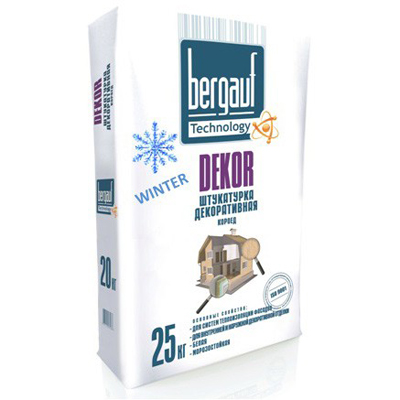 Штукатурка цементная Bergauf (Бергауф) Winter Dekor Короед 25 кг