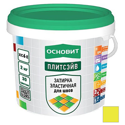 Затирка для швов Основит (Osnovit) Плитсэйв 072 Т-121 лимонный 2 кг
