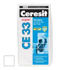 Затирка цементная Ceresit CE 33 Super белая №01 2 кг