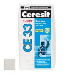 Затирка цементная Ceresit CE 33 Super серебристо-серая №04 25 кг