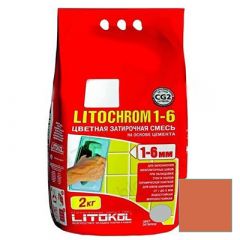 Затирка цементная Litokol Litochrom 1-6 С.490 коралл 2 кг