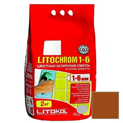 Затирка цементная Litokol Litochrom 1-6 С.500 красный кирпич 2 кг