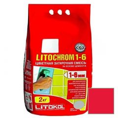Затирка цементная Litokol Litochrom 1-6 С.630 красный чили 2 кг