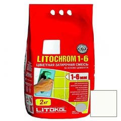 Затирка цементная Litokol Litochrom 1-6 С.00 белая 2 кг