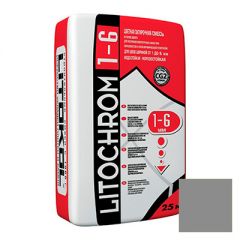 Затирка цементная Litokol Litochrom 1-6 С.10 серая 25 кг