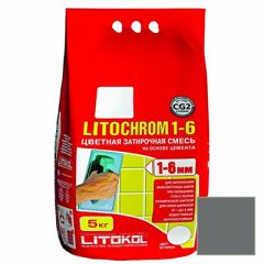 Затирка цементная Litokol Litochrom 1-6 С.40 антрацит 5 кг