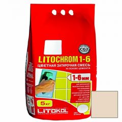 Затирка цементная Litokol Litochrom 1-6 С.60 бежевая 5 кг