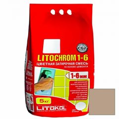 Затирка цементная Litokol Litochrom 1-6 С.80 коричневая 5 кг