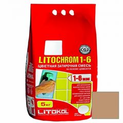 Затирка цементная Litokol Litochrom 1-6 С.140 светло-коричневая 5 кг