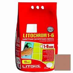 Затирка цементная Litokol Litochrom 1-6 С.90 красно-коричневая 5 кг