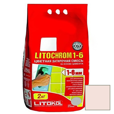 Затирка цементная Litokol Litochrom 1-6 С.70 светло-розовая 2 кг