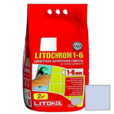 Затирка цементная Litokol Litochrom 1-6 С.110 голубая 2 кг