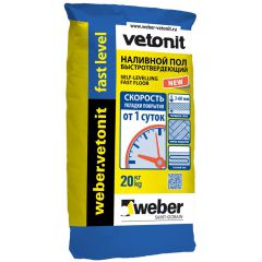 Финишная смесь пол наливной Weber-Vetonit fast level 20 кг