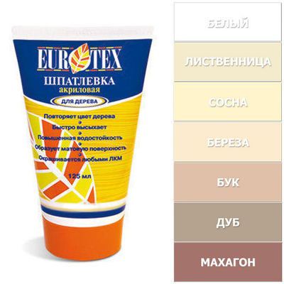 Шпатлевка акриловая Eurotex для дерева береза 0,225 кг