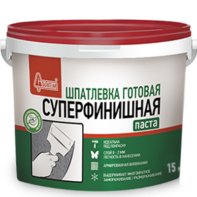 Шпатлевка готовая полимерная Старатели Суперфинишная 15 кг