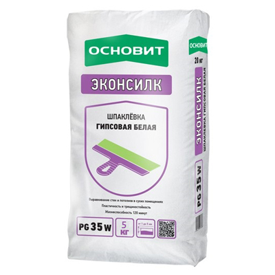 Шпатлевка гипсовая Основит Эконсилк PG35 W белый 5 кг