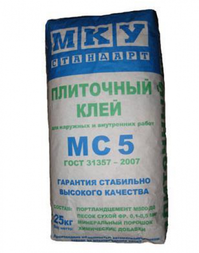 Клей для плитки МКУ Стандарт MC5 25 кг