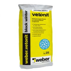Клей для блоков Weber-Vetonit Block Winter 25 кг