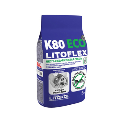 Беспылевая клеевая смесь Litokol Litoflex K80 eco 5 кг Беспылевая клеевая смесь Litokol Litoflex K80 eco 5 кг