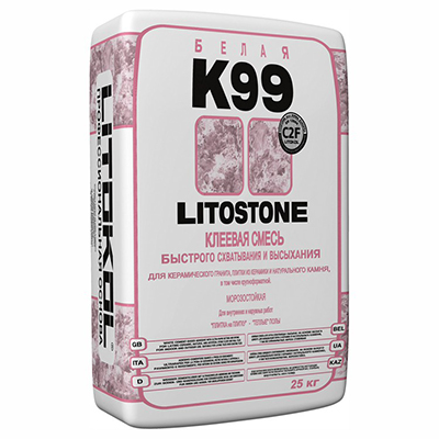 Клей для плитки Litokol Litostone K99 Белый 25 кг Клей для плитки Litokol Litostone K99 Белый 25 кг