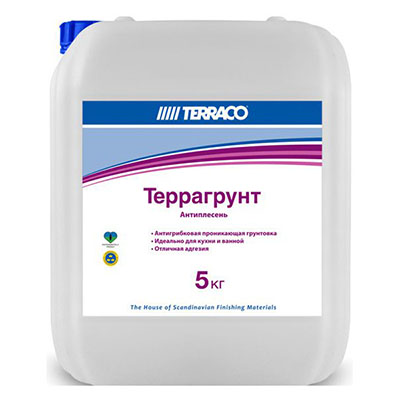 Грунтовка акриловая Terraco (Террако) Terragrunt Террагрунт Антиплесень 5 кг Грунтовка акриловая Terraco (Террако) Terragrunt Террагрунт Антиплесень 5 кг