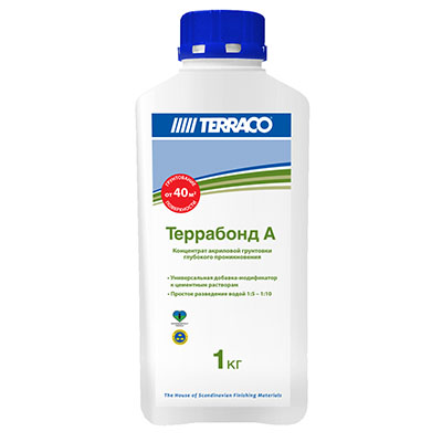 Грунтовка Terraco (Террако) акриловая Terrabond Террабонд А концентрат 1 кг
