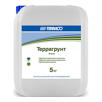 Грунтовка Terraco (Террако) акриловая Terragrunt Террагрунт белая 5 кг