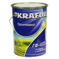 Грунтовка Krafor (Крафор) адгезионная ГФ-021 по дереву и металлу серая 6 кг