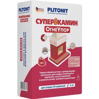 Смесь печная Плитонит Супер Камин огнеупорная желтая 4 кг