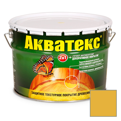 Защитно-декоративное покрытие Акватекс для древесины желтый 10 л Защитно-декоративное покрытие Акватекс для древесины желтый 10 л