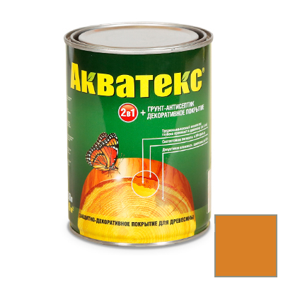 Защитно-декоративное покрытие Акватекс для древесины орегон 0,8 л