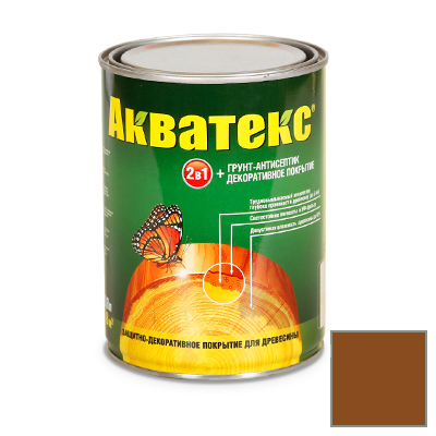 Защитно-декоративное покрытие Акватекс для древесины орех 0,8 л