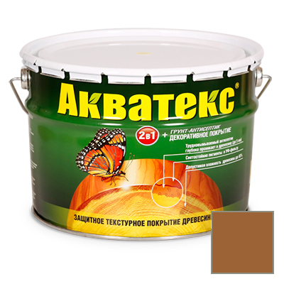 Защитно-декоративное покрытие Акватекс для древесины тик 10 л