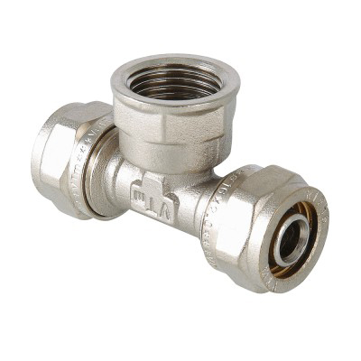 Тройник Valtec (Вальтек) VTm.332.N.260626 под обжим 26 мм х Rp1 x 26 мм