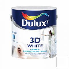 Краска Dulux 3D White для стен и потолков BW ослепительно белая матовая 2,5 л