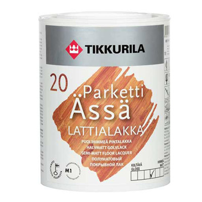 Лак Tikkurila Parketti Assa полуматовый 10 л Лак Tikkurila Parketti Assa полуматовый 10 л