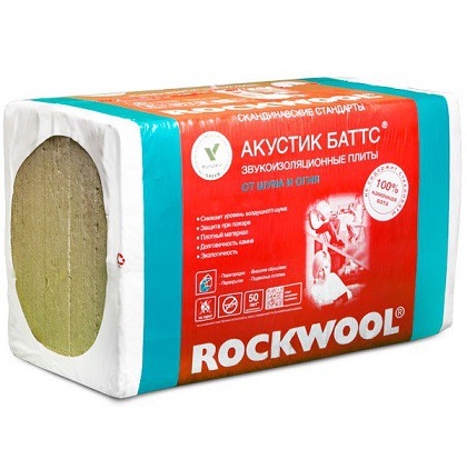 Базальтовая вата Rockwool Акустик Баттс 1000х600х50 мм 10 шт (6 м2)
