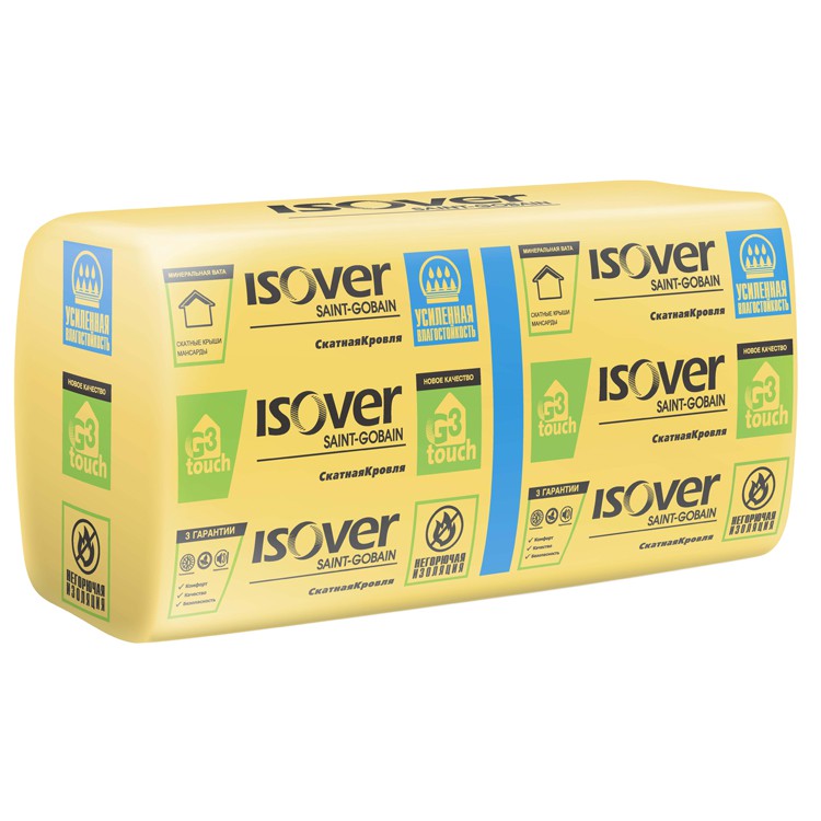 Теплоизоляция Isover Скатная кровля 1170х610х50 мм 20 шт (15 кг/м3; 0,7137 м3; 14,274 м2)