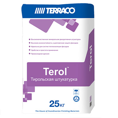 Штукатурка минеральная Terraco (Террако) Terol Тироль Coarse 25 кг