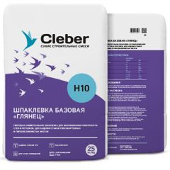 Шпаклевка гипсовая Cleber базовая H10 глянец белая 25 кг