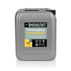 Грунтовка Зелест акриловая Монолит Г-2 укрепляющая с антисептиком 10 кг