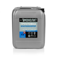 Грунтовка Зелест акриловая Монолит Г-3 профгрунт влагоизолятор с антисептиком 10 кг