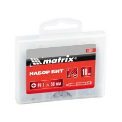 Набор бит PH1х50 мм, 10 шт, в боксе, Matrix (Матрикс), 11380