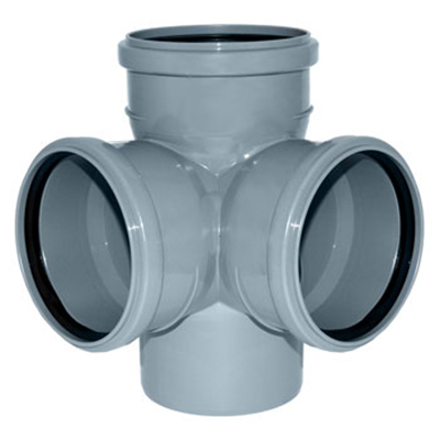 Крестовина канализационная одноплоскостная Политэк (Politek) 90 110х110х50 мм артикул 1311587