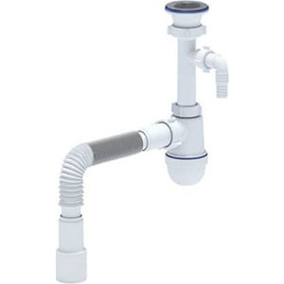 Сифон АНИ пласт (Any Plast) для кухонной мойки 1 1/2х40 двойной мойки с отводом A3500
